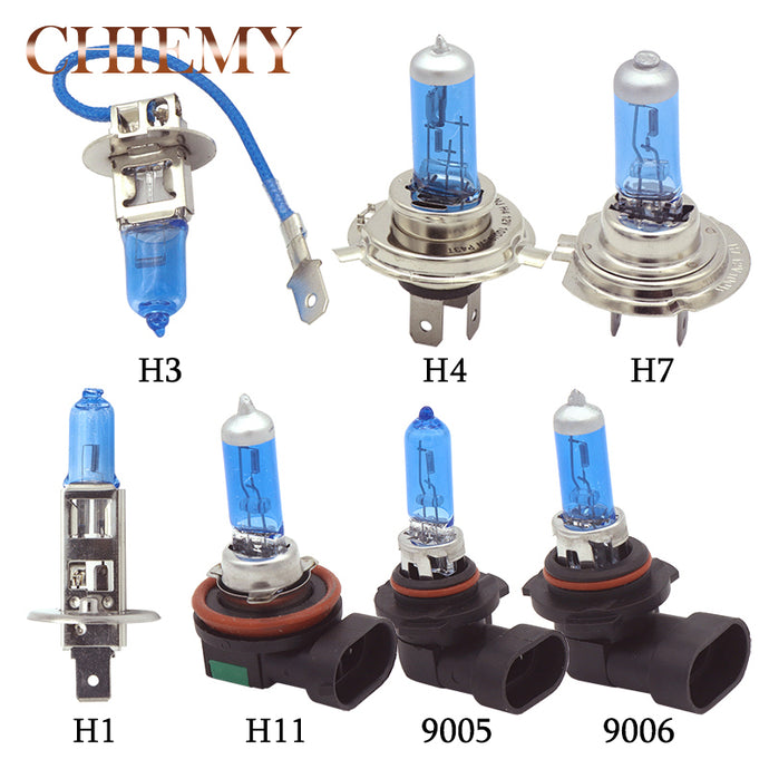 2x Car Light Bulb H1 H3 H4 H7 White 5000K Quartz