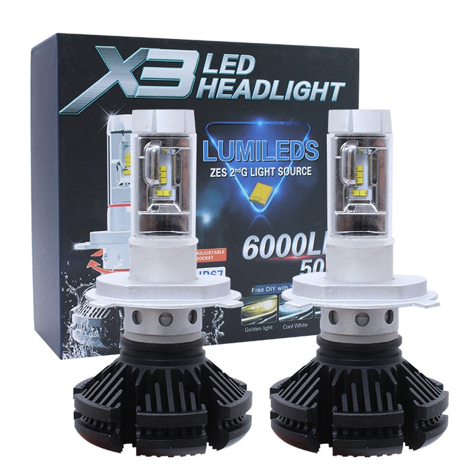 X3 H7 Led Car Bulbs 80W 12000LM